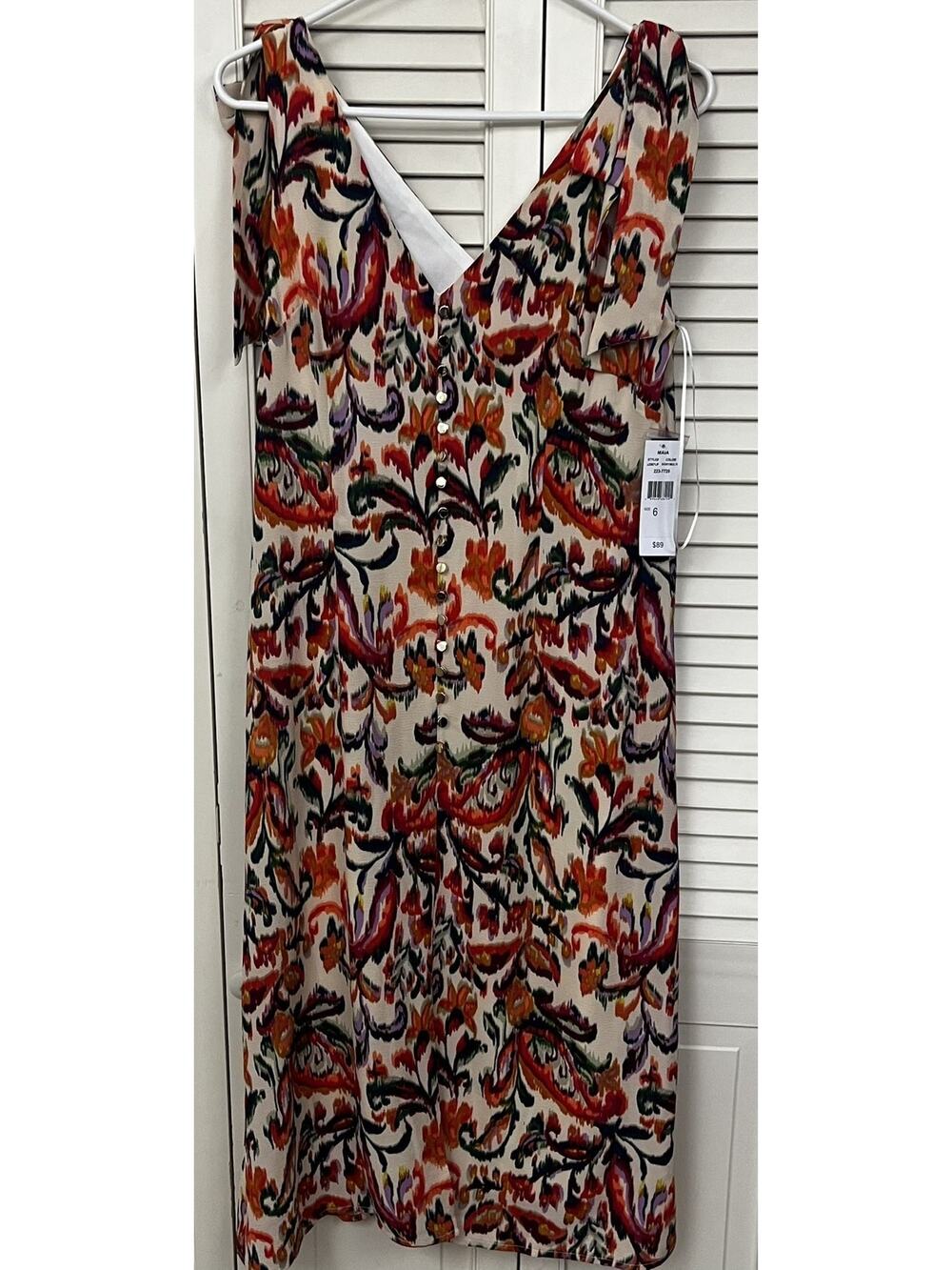 Maia Multi floral tie Strap Midi Dress Women's 6